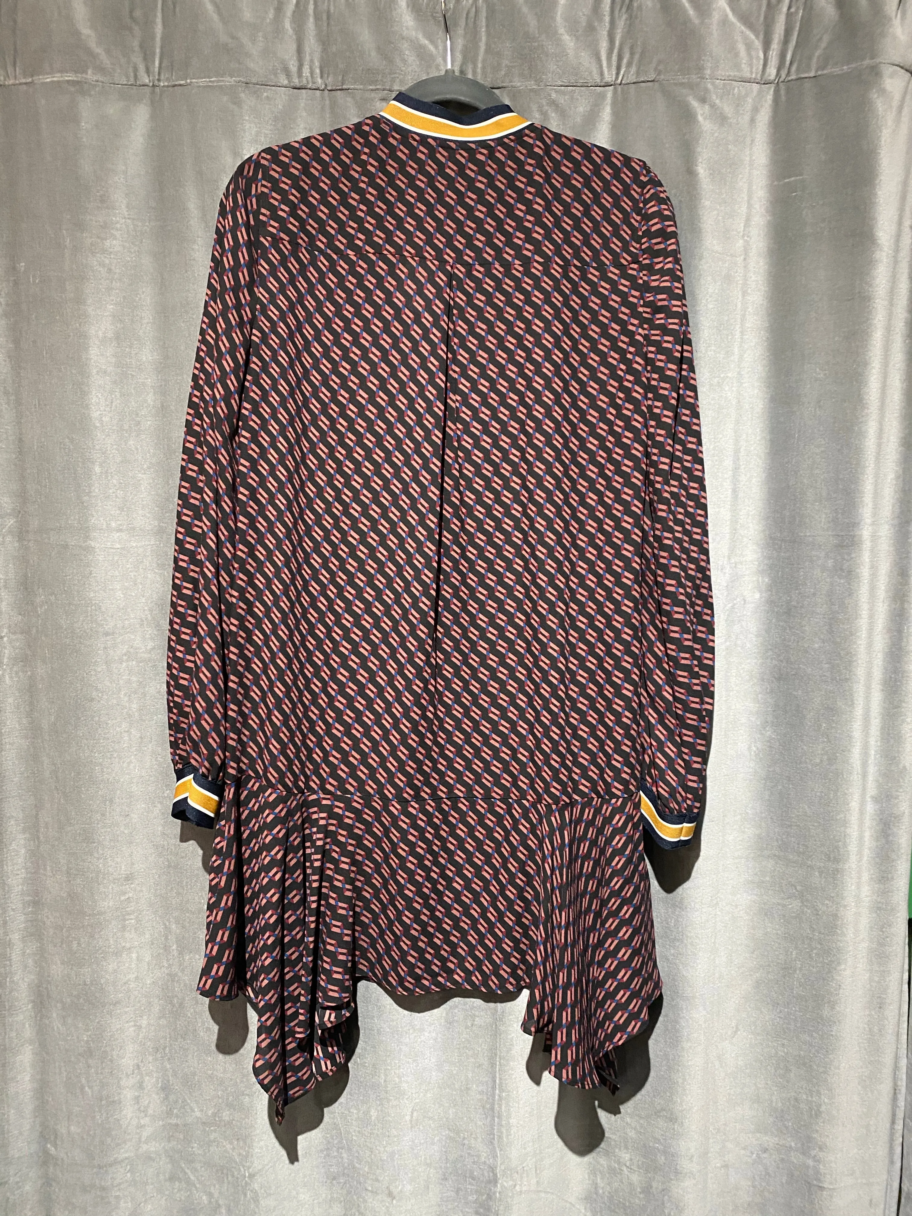 BCBG Long Sleeve Flare Printed Dress