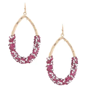 Beaded Teardrop Dangle Earring 2.75"