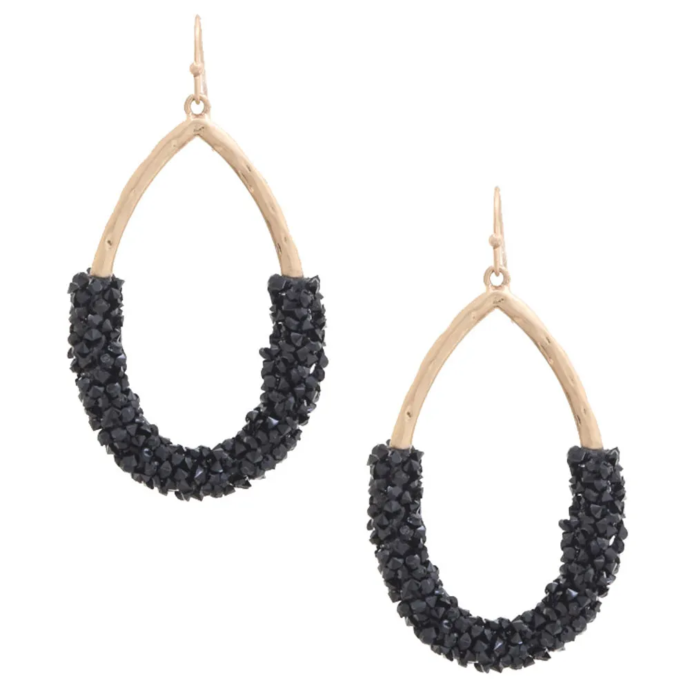 Beaded Teardrop Dangle Earring 2.75"