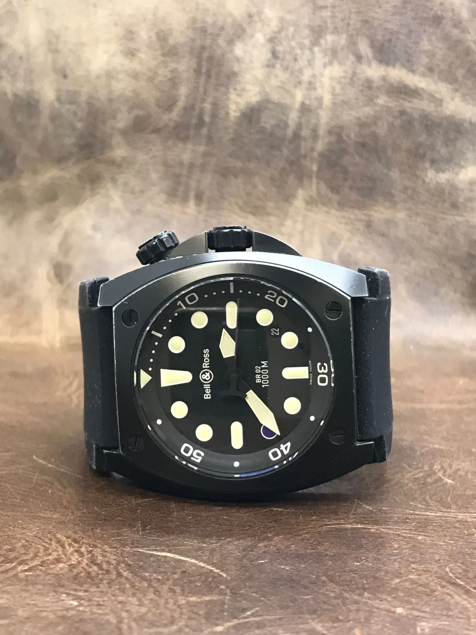 Bell & Ross Infiniti L.E 200pcs BR02 Black Purple 8 Pro Dial Automatic Men's Watch