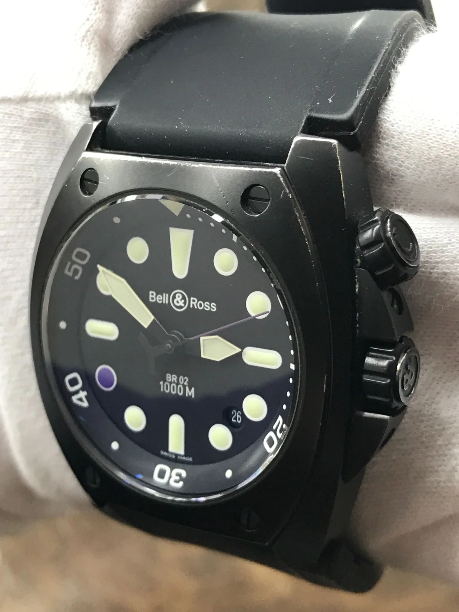 Bell & Ross Infiniti L.E 200pcs BR02 Black Purple 8 Pro Dial Automatic Men's Watch