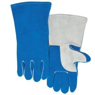 Best Welds Quality Welding Gloves, Split Cowhide, Large, Blue, 700GC-L