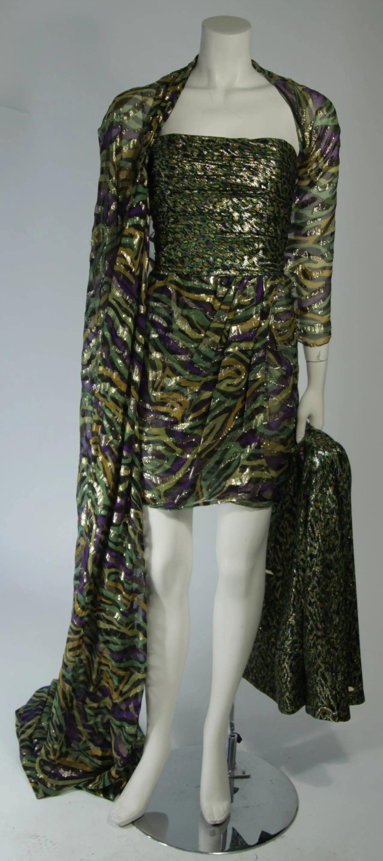 BILL BLASS Strapless Dress w/ Blazer and  Wrap XS Petite