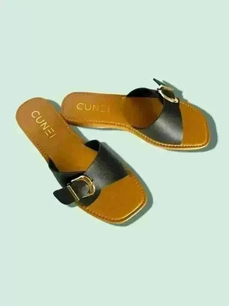 Black Buckled Flats