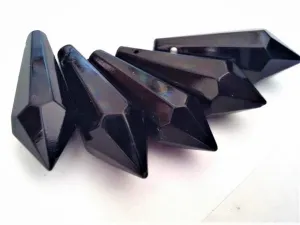 Black Icicle Chandelier Crystals Pendants Pack of 5