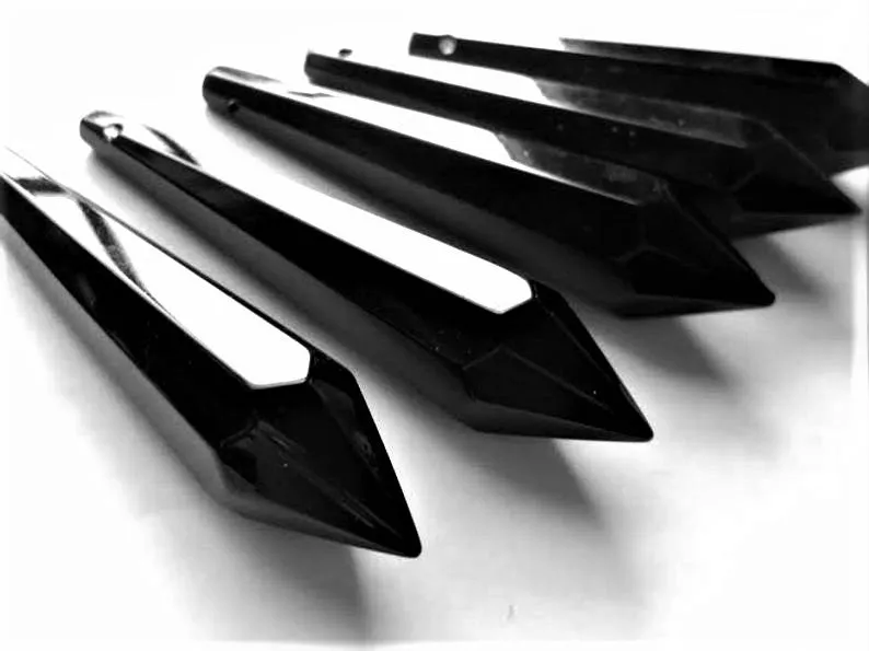 Black Icicle Chandelier Crystals Pendants Pack of 5