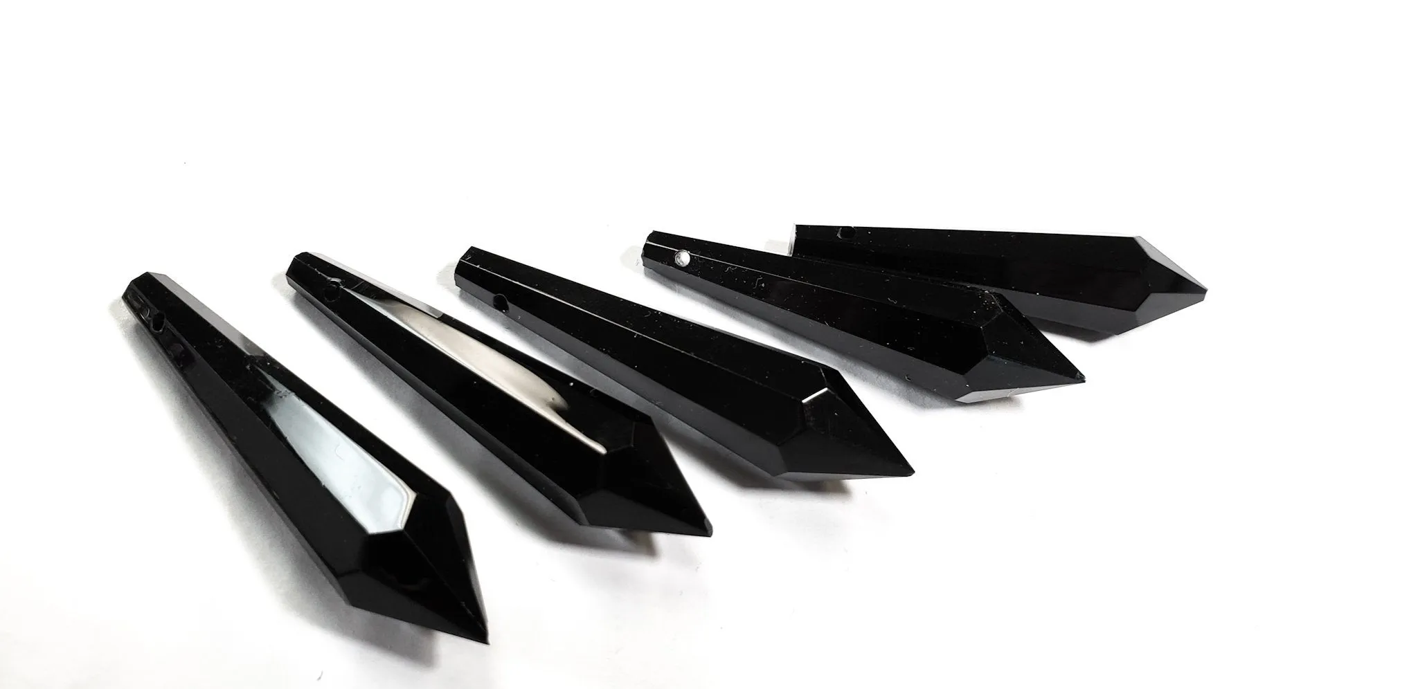 Black Icicle Chandelier Crystals Pendants Pack of 5