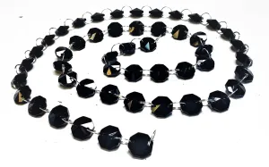 Black Meter Chandelier Crystals Garland - Ring Connectors