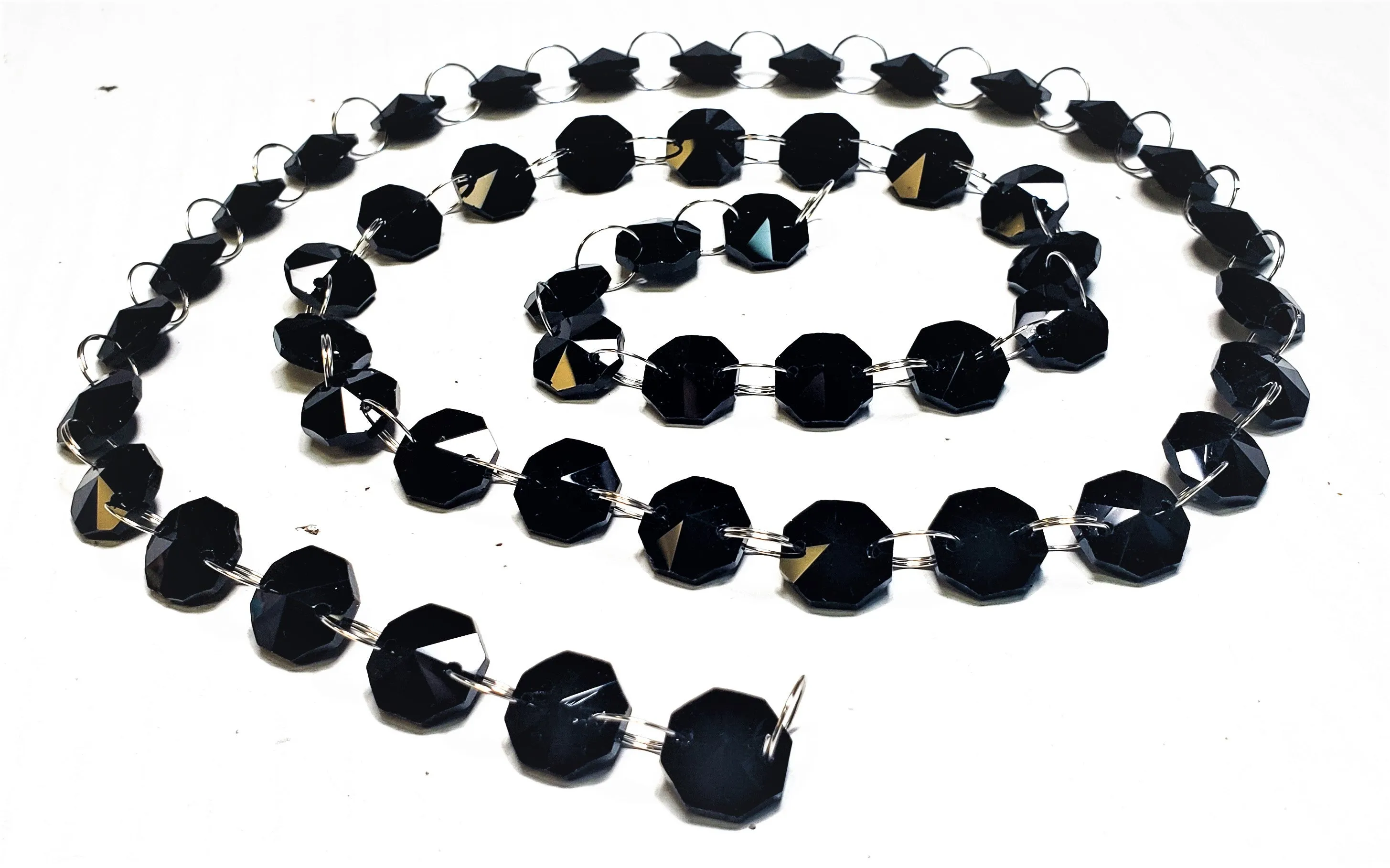 Black Meter Chandelier Crystals Garland - Ring Connectors