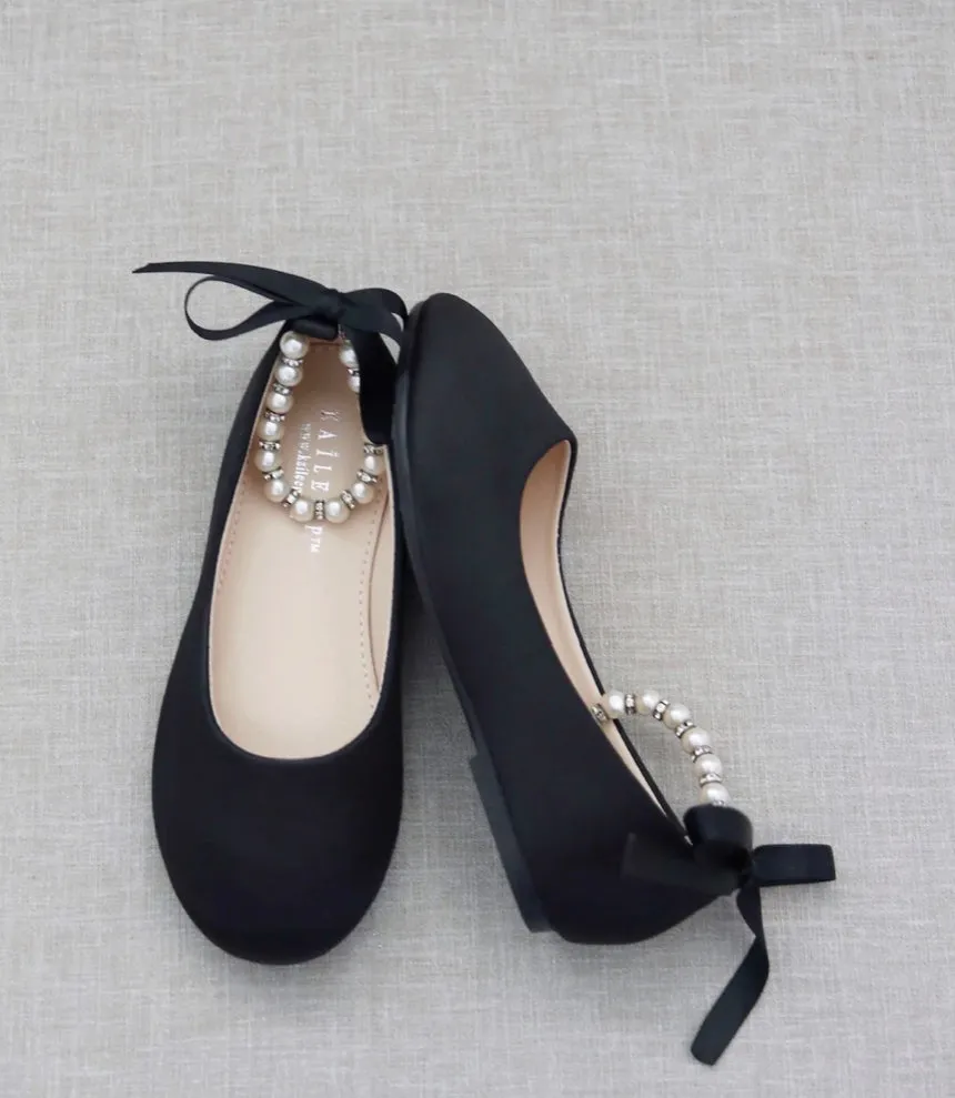 Black Pearl Strap Shoes