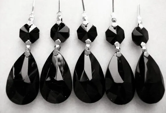 Black Teardrop Chandelier Crystals Ornaments
