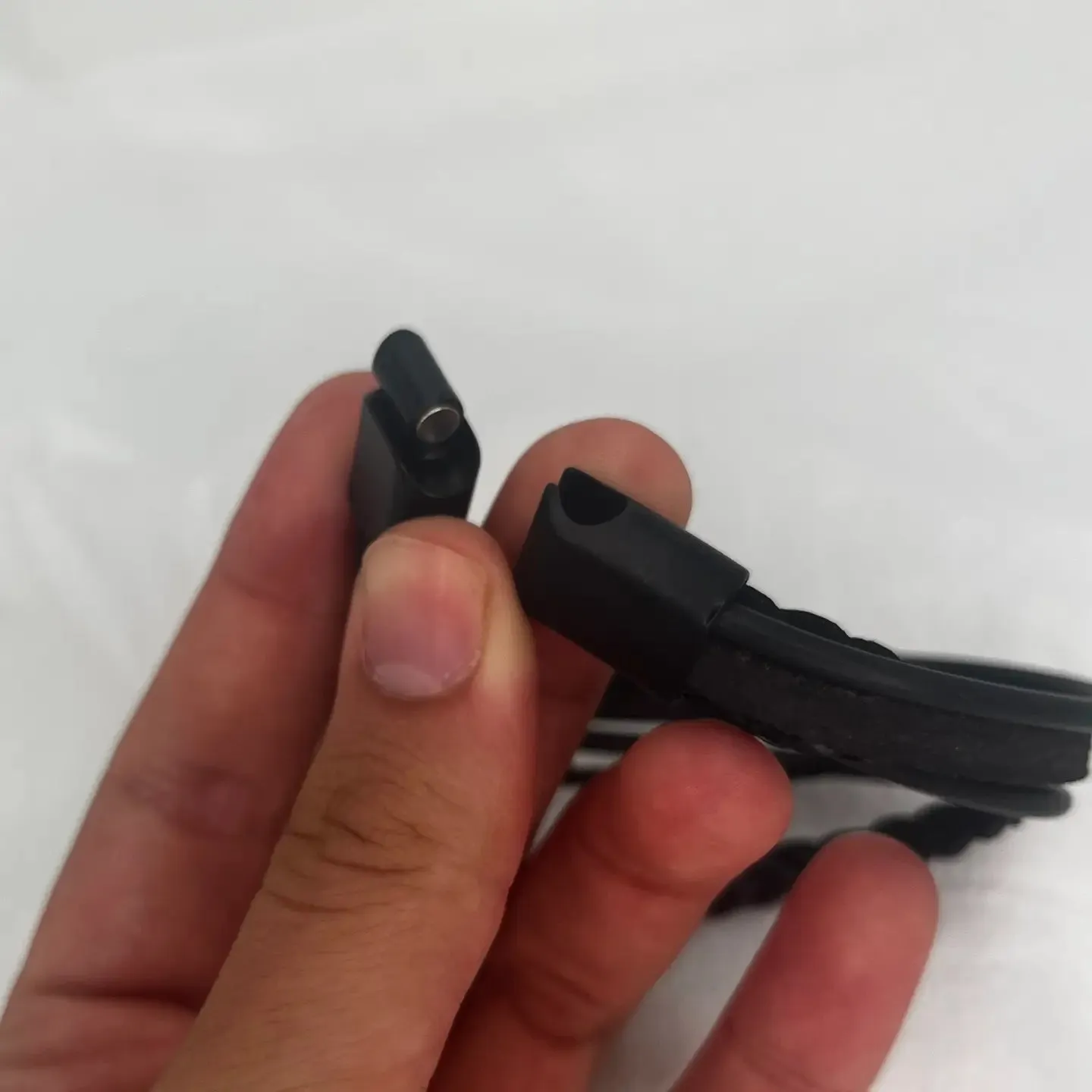 Black Thin Braided Leather Bracelet for Men Sleek and Modern