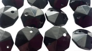 Black 14mm Octagon Beads Chandelier Crystals 2 Holes