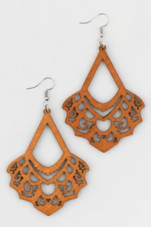 Blossom Wooden Dangle Earrings