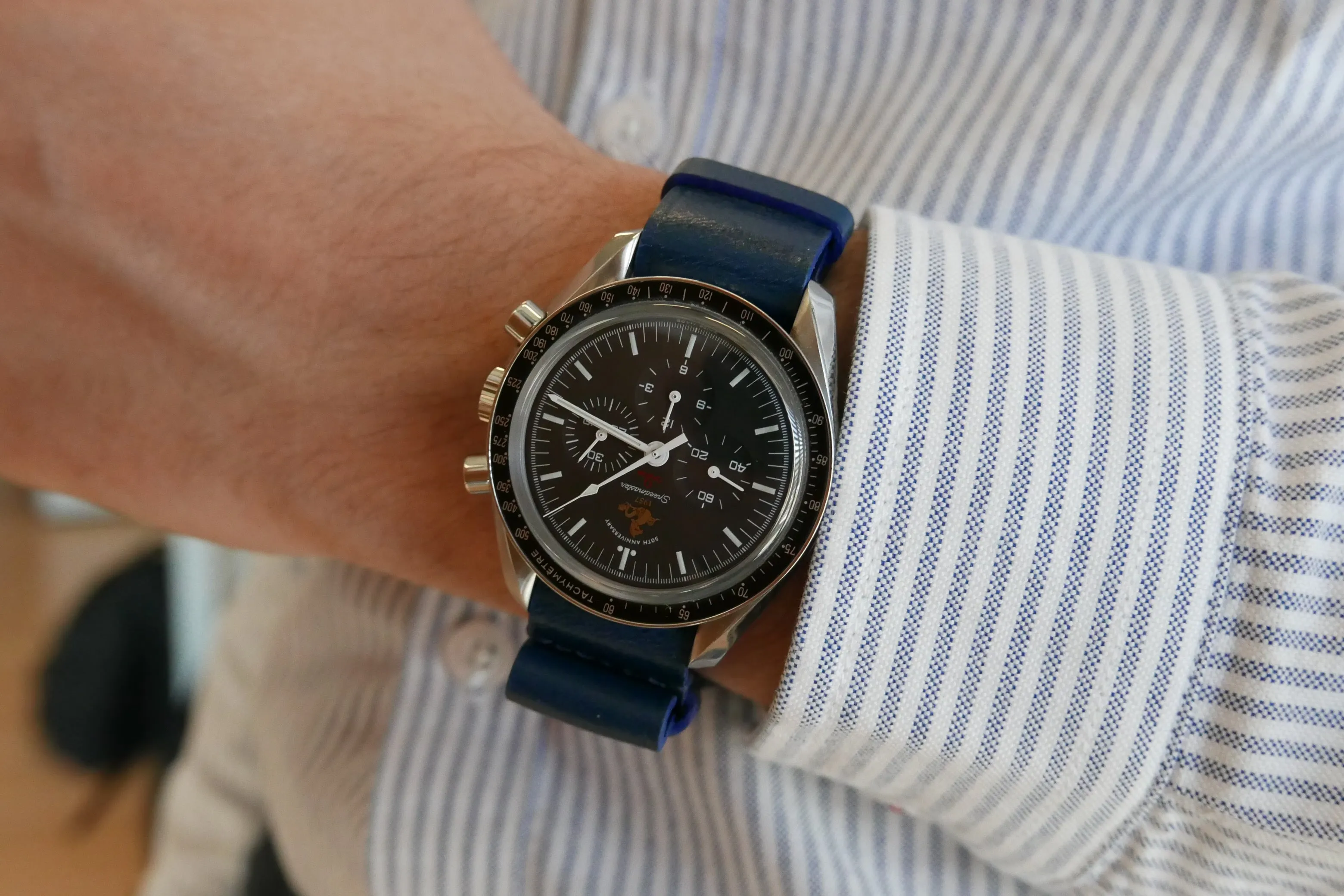 Blue Leather Handmade NATO Watch Strap