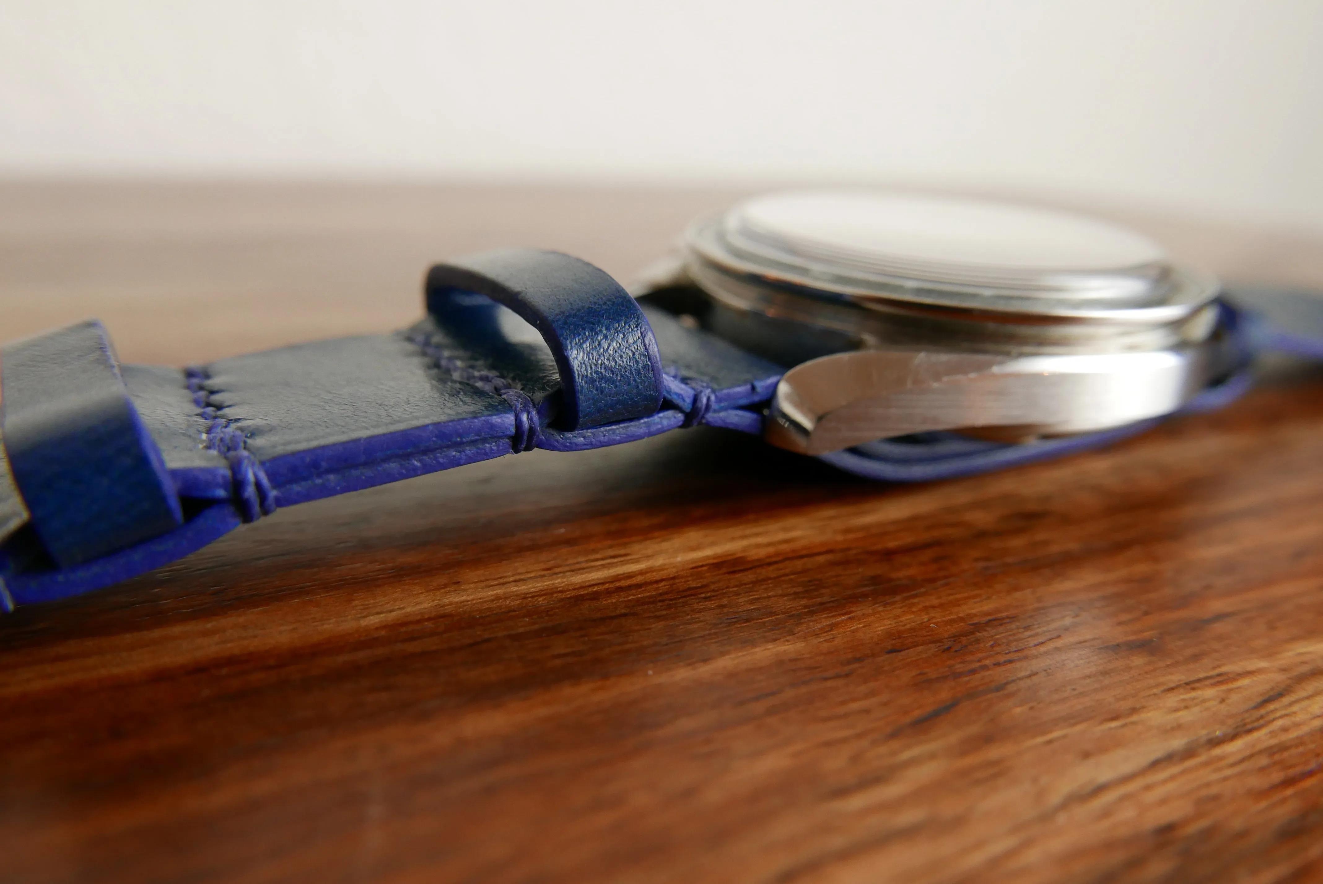 Blue Leather Handmade NATO Watch Strap