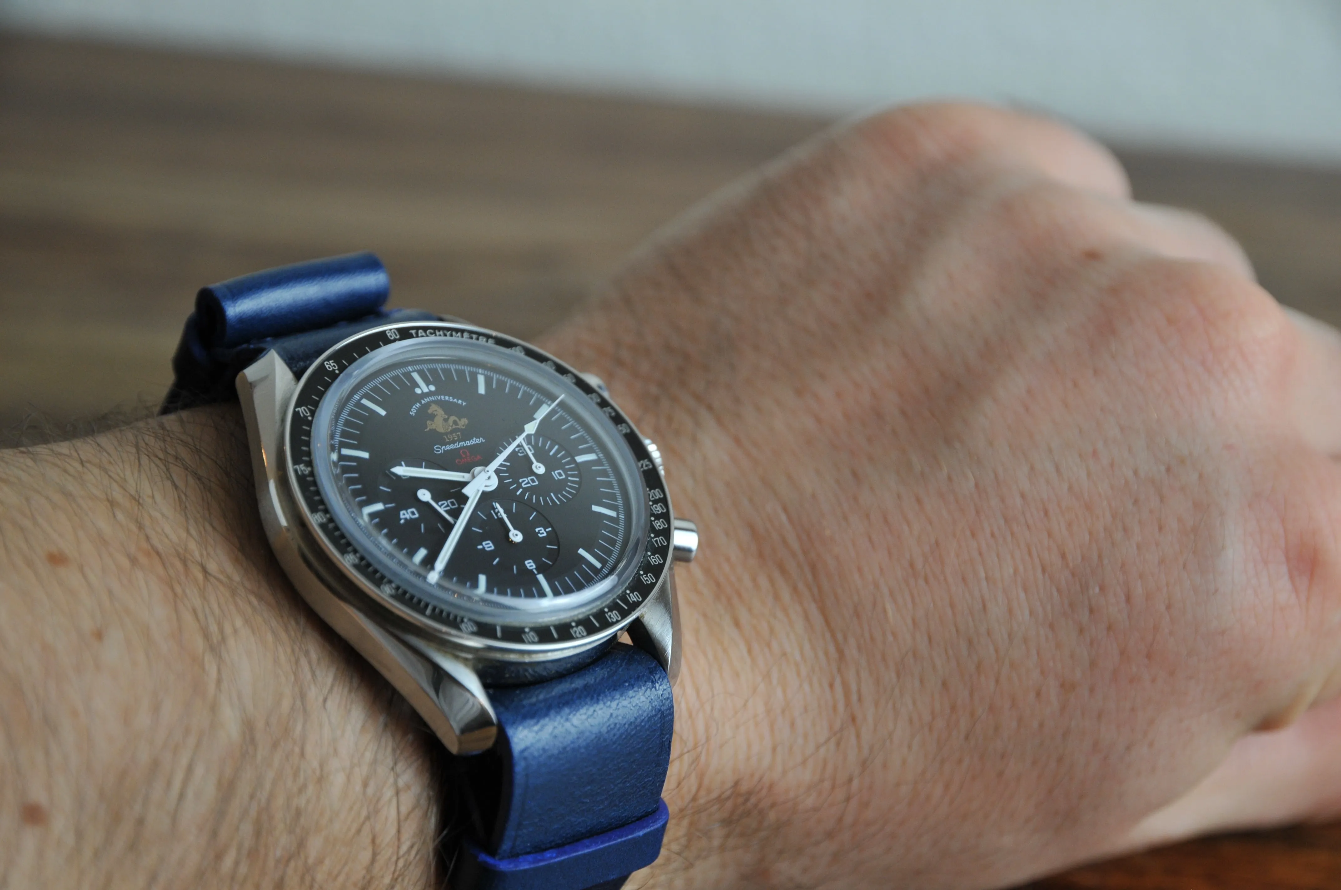 Blue Leather Handmade NATO Watch Strap
