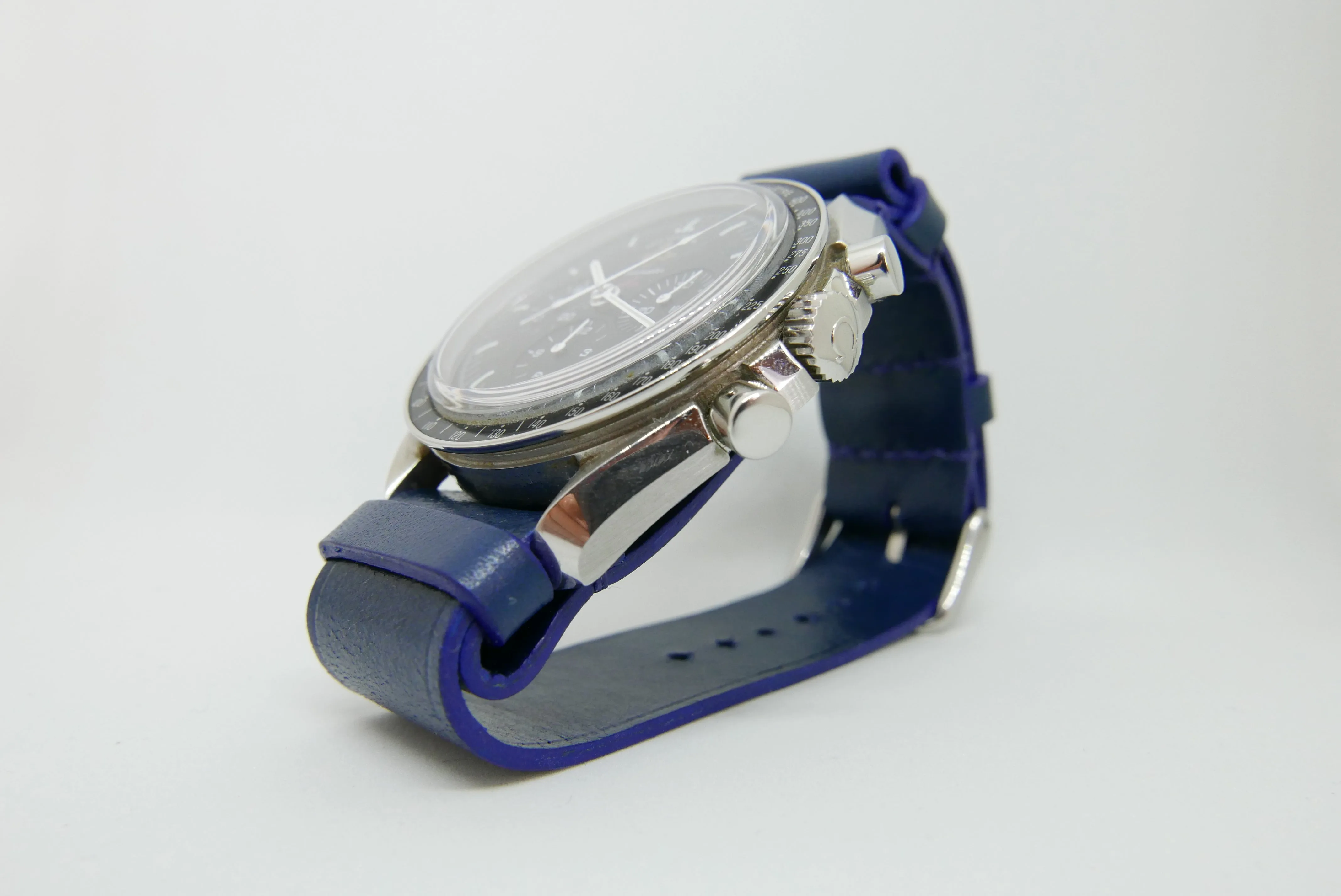 Blue Leather Handmade NATO Watch Strap