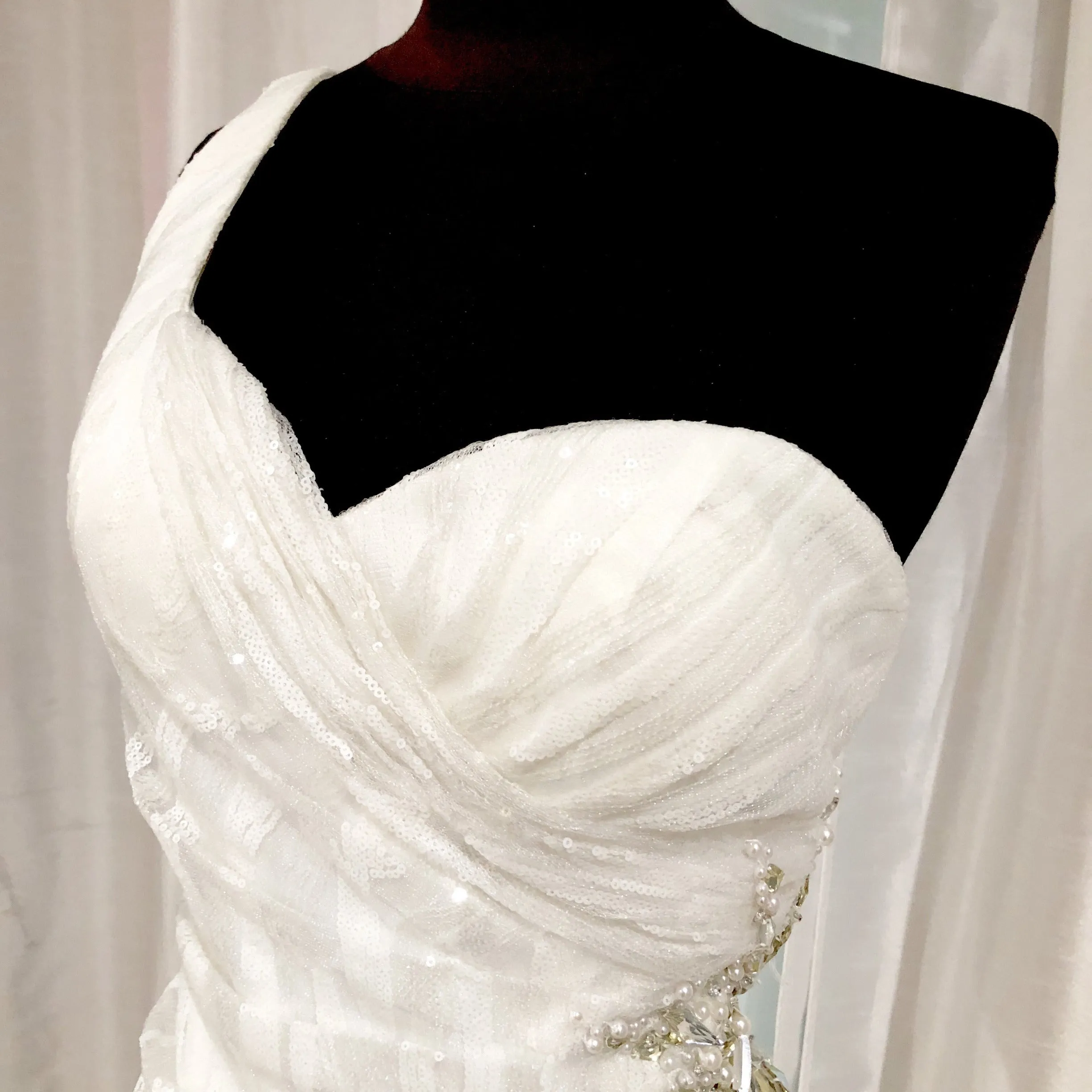 BLUSH PROM White One-Shoulder Cocktail Dress Size 8 NWT