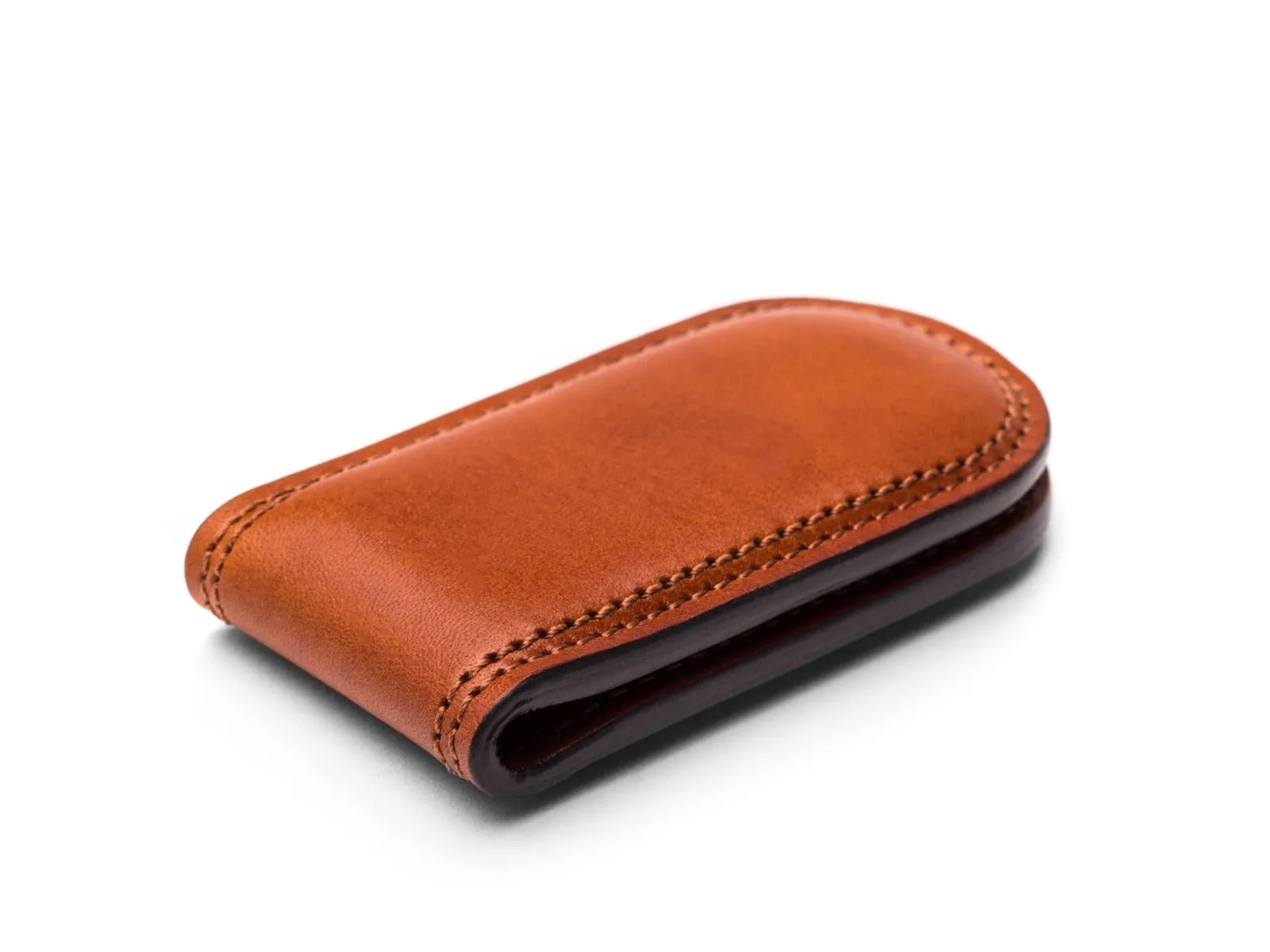 Bosca - Leather Money Clip - Amber