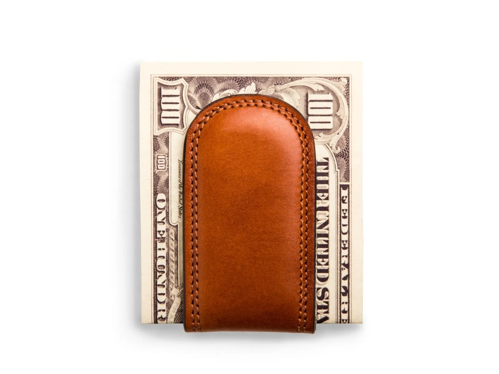 Bosca - Leather Money Clip - Amber