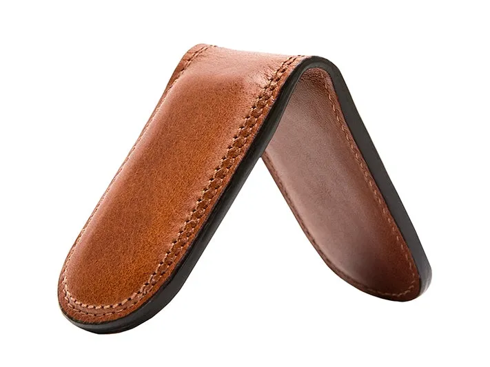 Bosca - Leather Money Clip - Amber