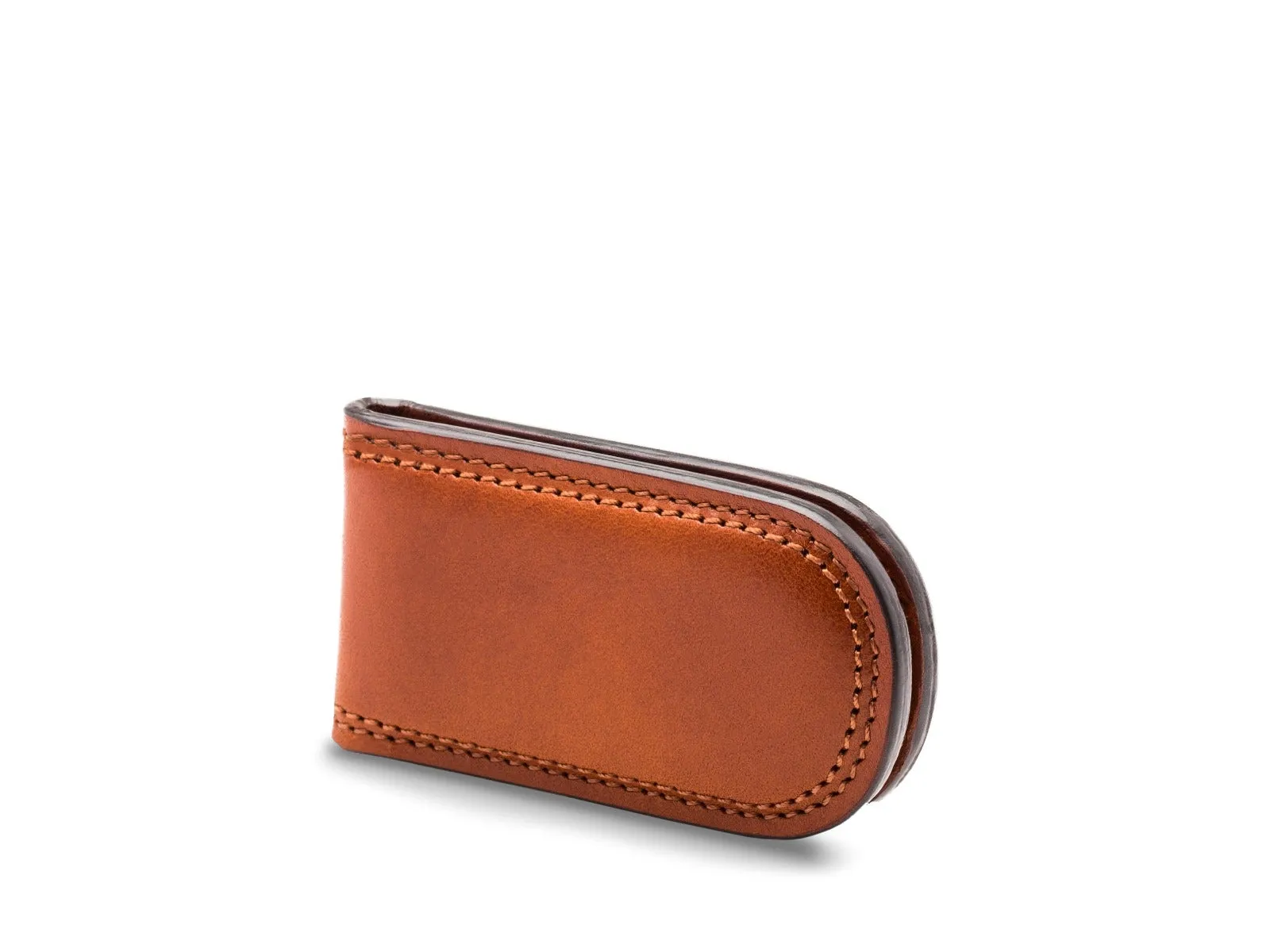 Bosca - Leather Money Clip - Amber