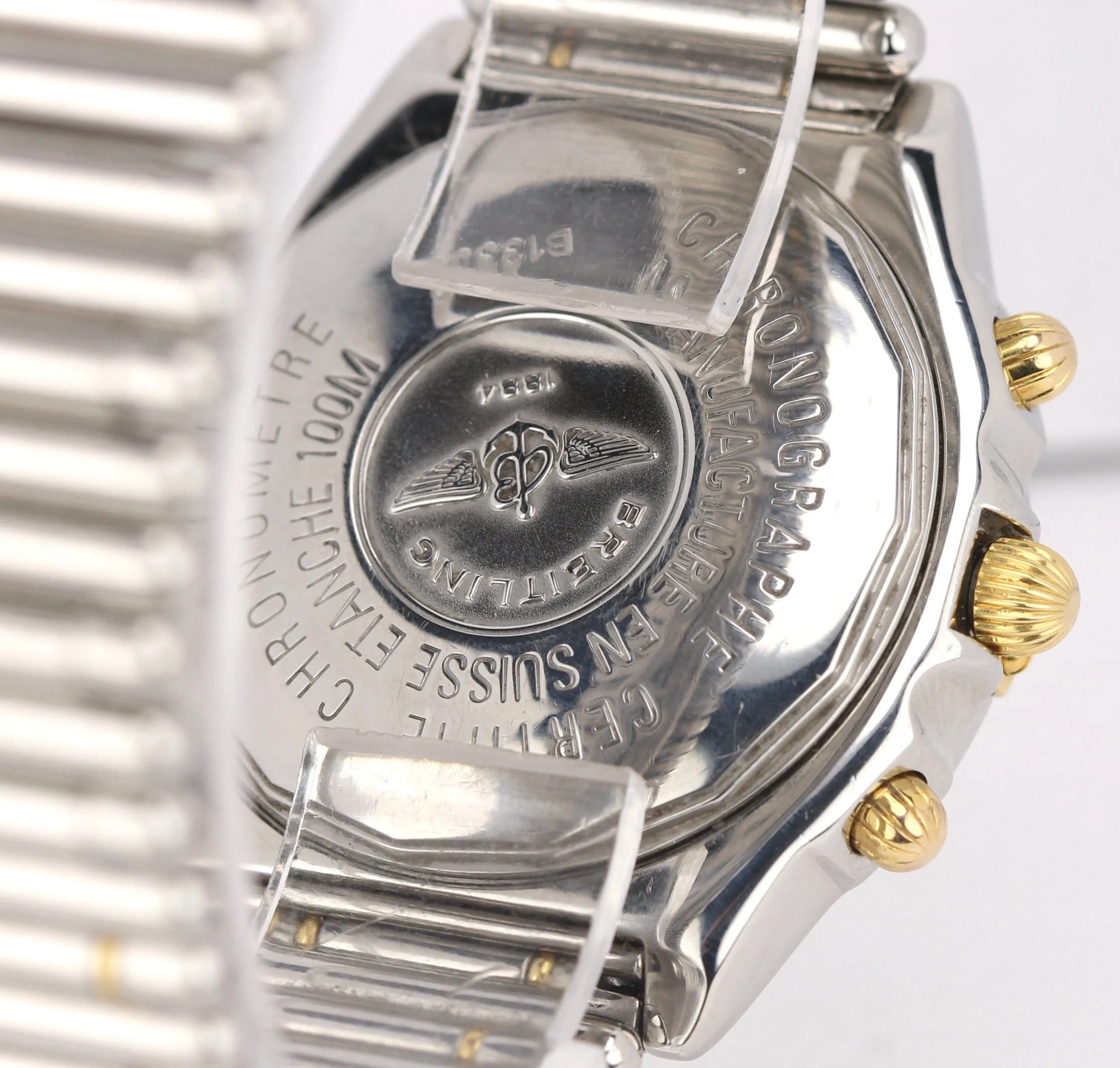 Breitling Chronomat 40mm Stainless Steel Gold White B13350 Chronograph Watch