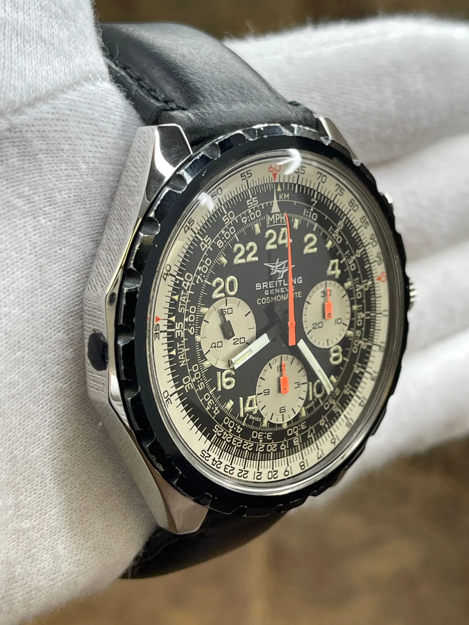 Breitling Navitimer Cosmonaute 0819 Black Dial Manual Widning Men's Watch