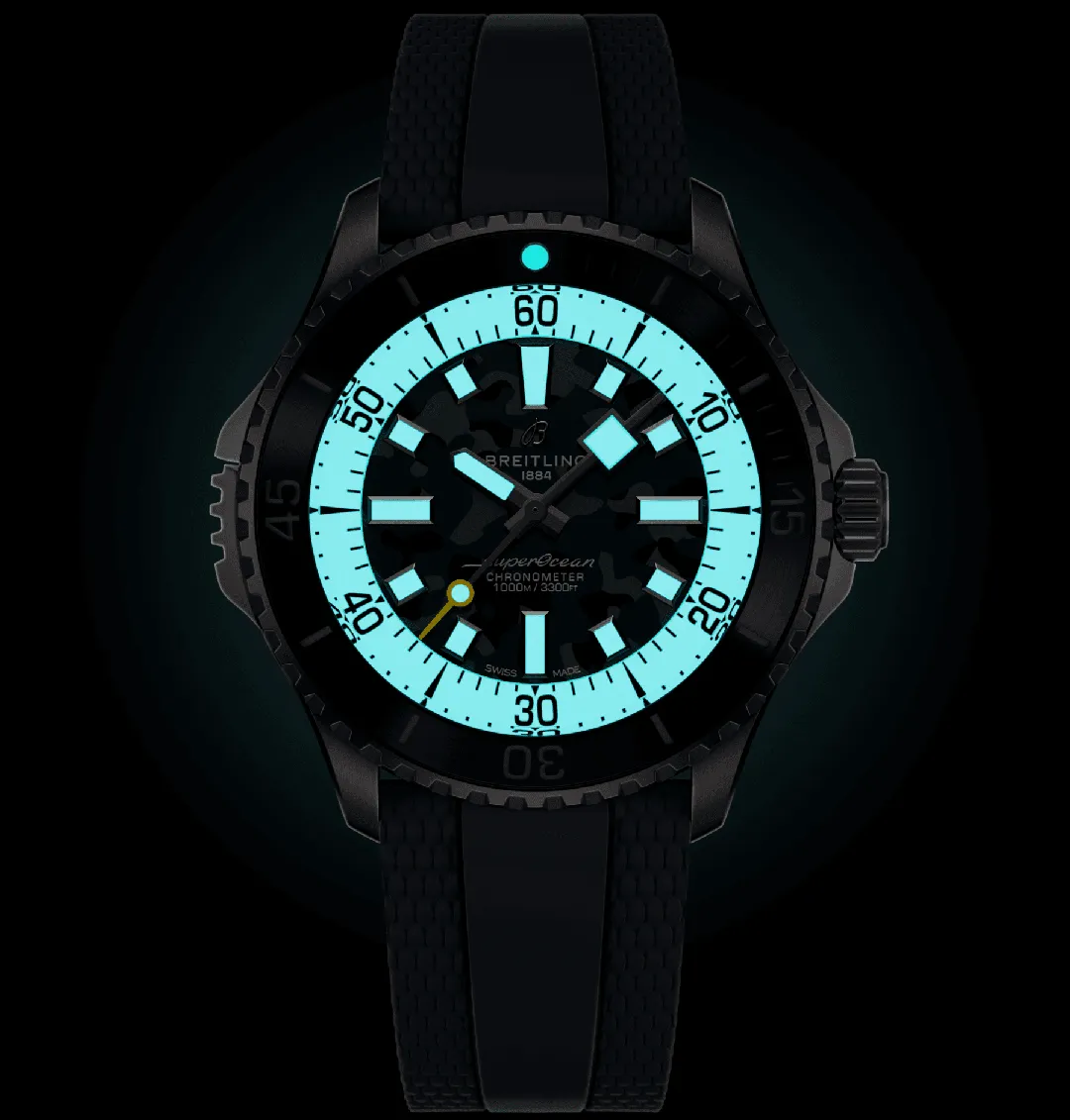 Breitling Superocean Automatic 46 Super Diver Watch with Camo Dial