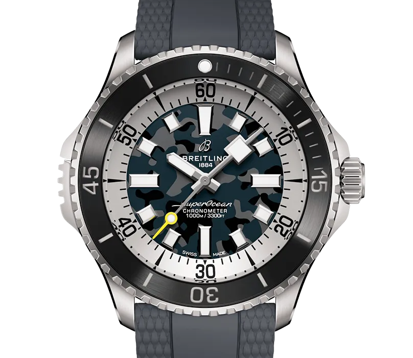 Breitling Superocean Automatic 46 Super Diver Watch with Camo Dial