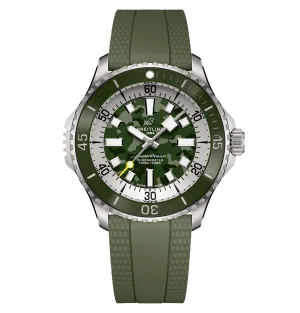 Breitling Superocean Automatic 46 Super Diver Watch with Green Camo Dial