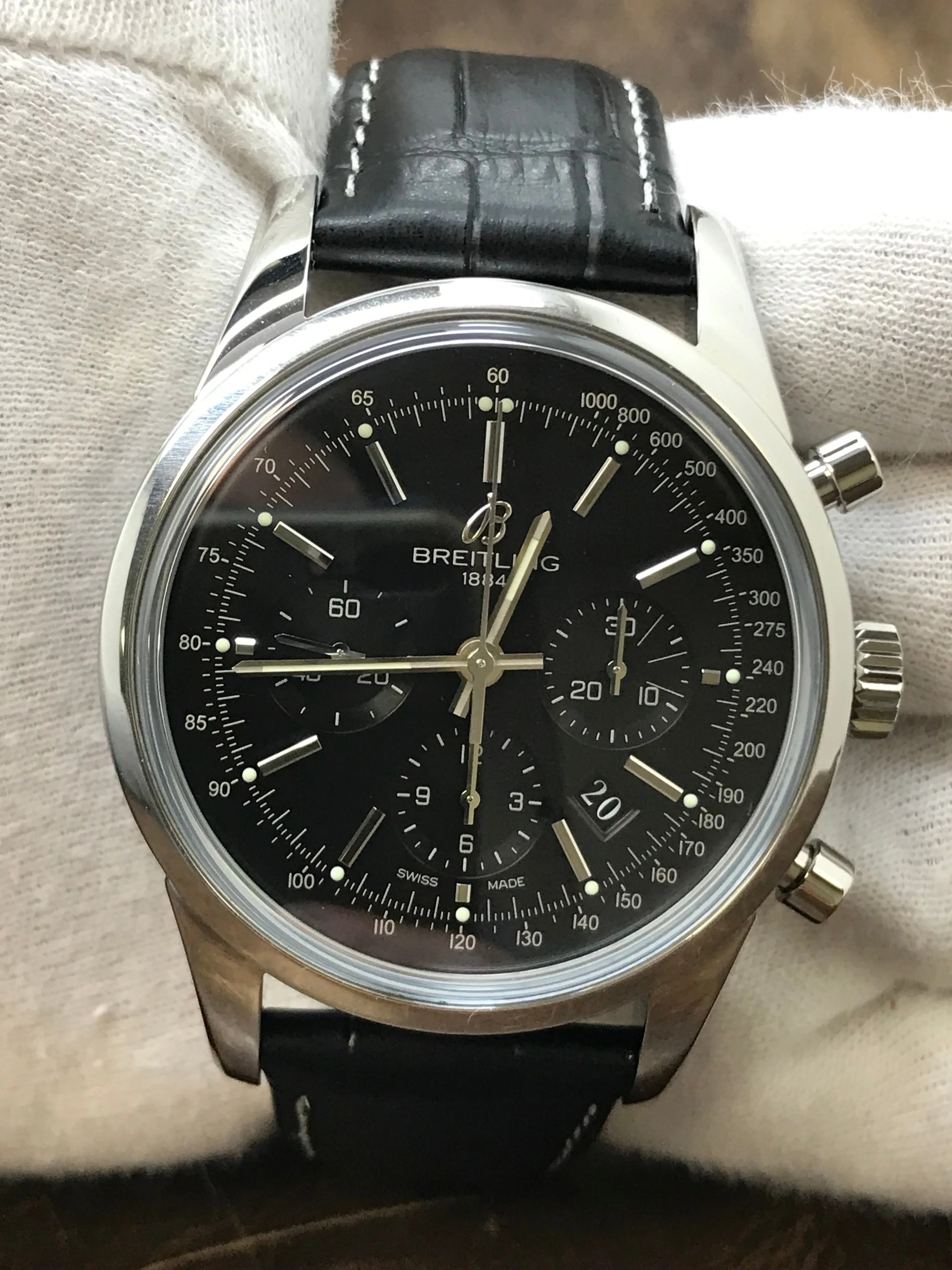 Breitling Transocean Chronograph AB0152 Black Dial Automatic Men's Watch