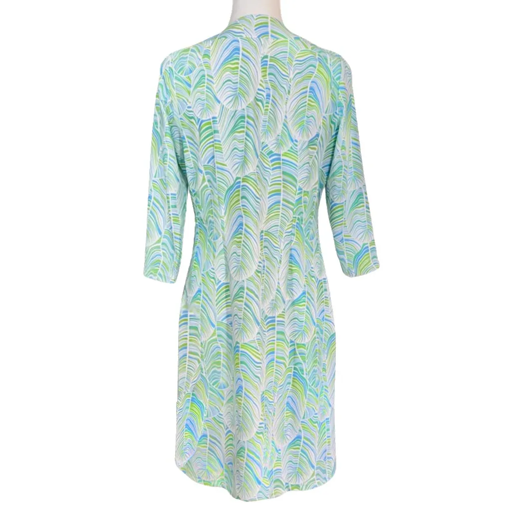 Brisbane V-Neck Dress in 29 Palms Green
