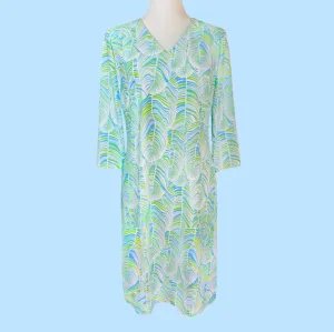 Brisbane V-Neck Dress in 29 Palms Green