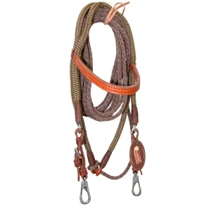 Brown Nylon/leather headstall with S.S. clips