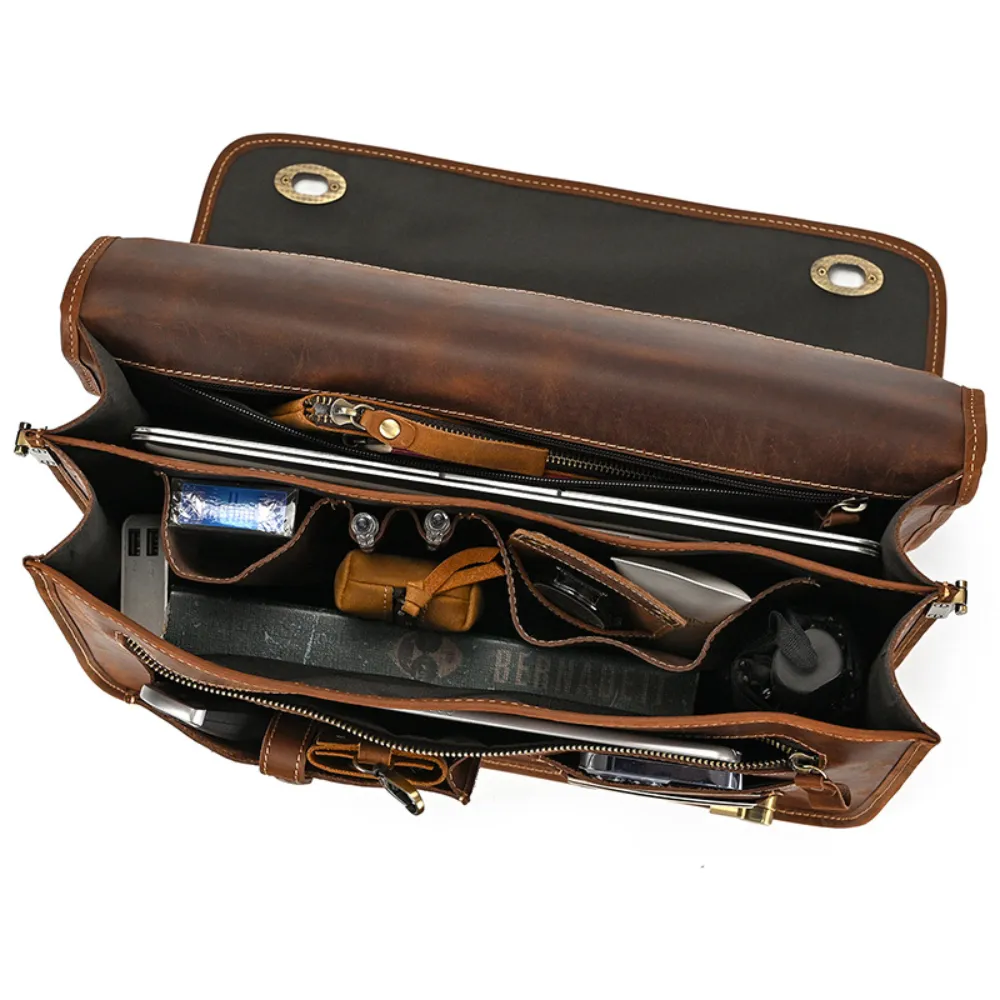﻿Brown Solace Leather Briefcase