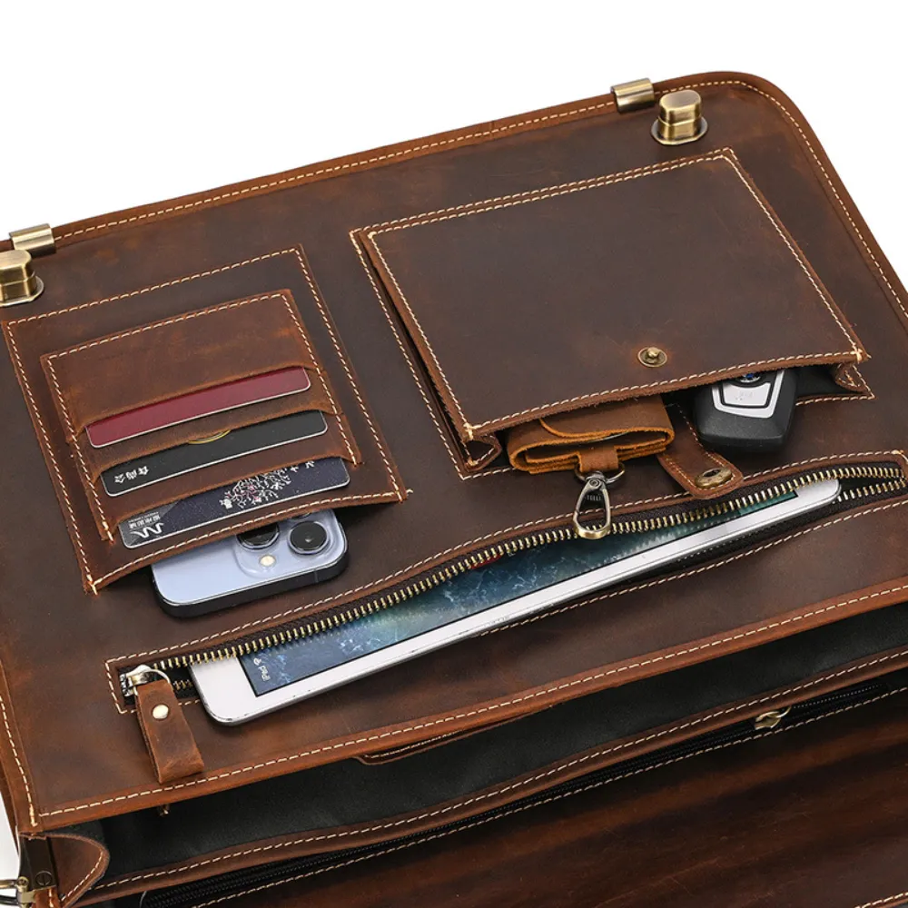 ﻿Brown Solace Leather Briefcase