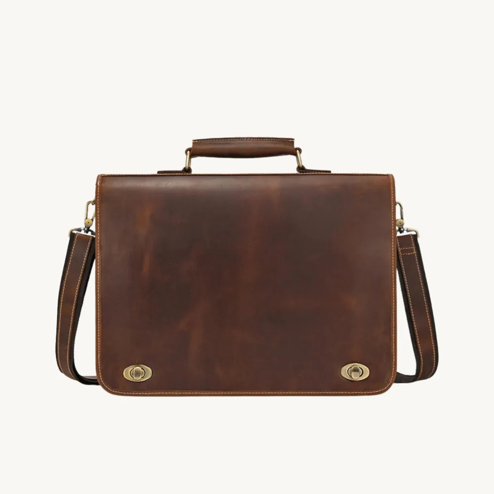 ﻿Brown Solace Leather Briefcase