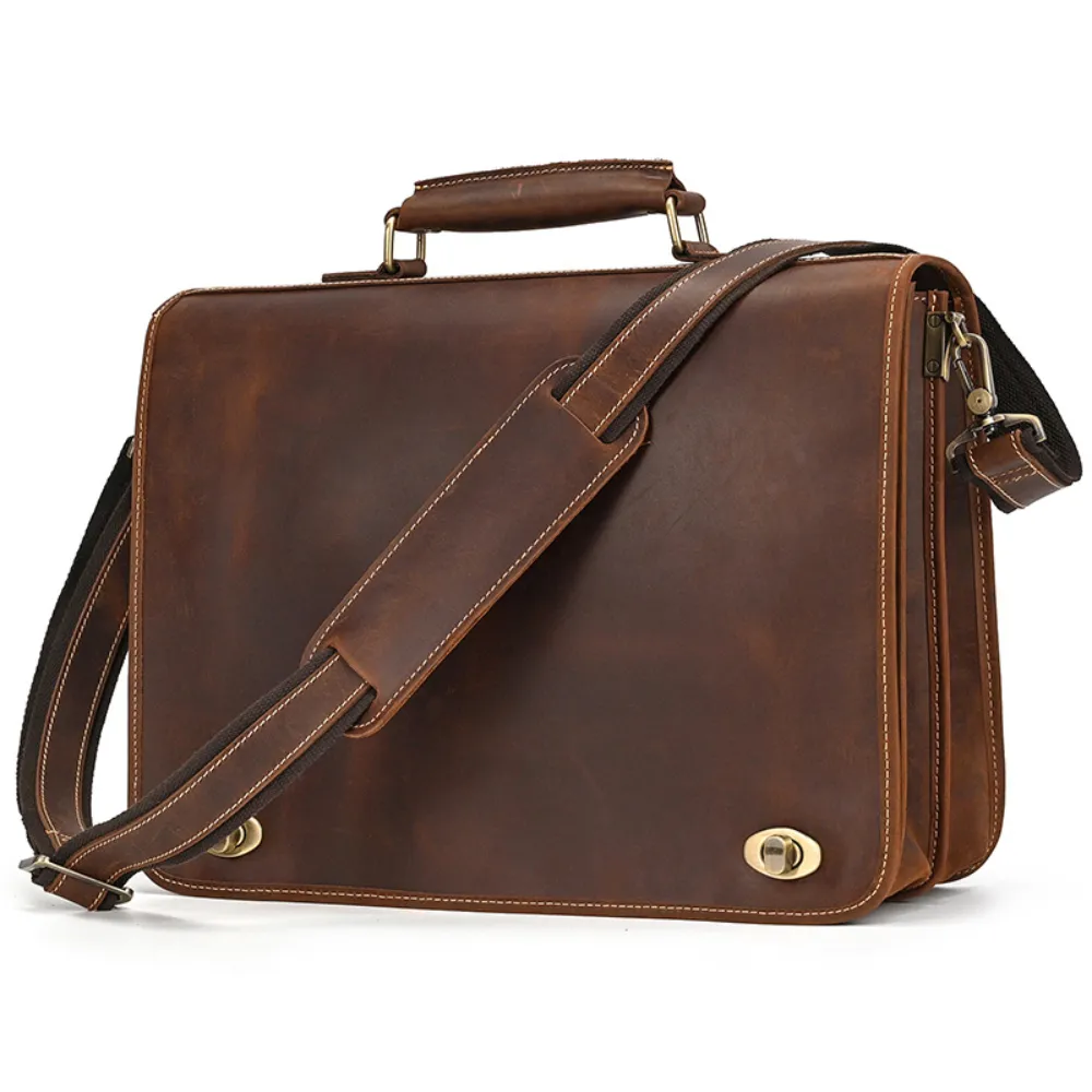 ﻿Brown Solace Leather Briefcase