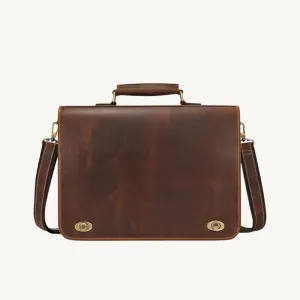 ﻿Brown Solace Leather Briefcase