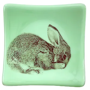 Bunny Dish Jadeite Green Glass