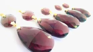 Burgundy Purple 38mm Teardrop Chandelier Crystal Ornaments