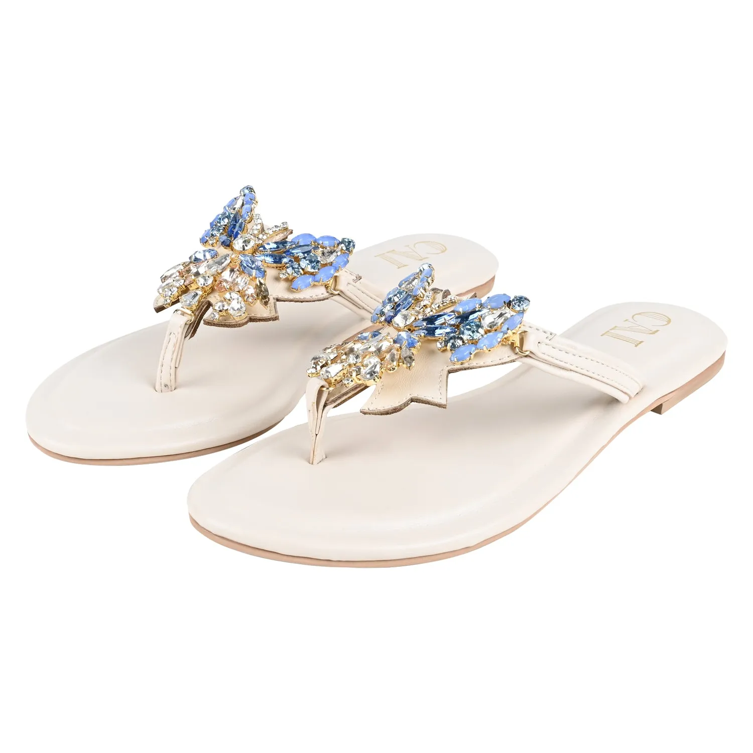 Butterfly Beige Flats
