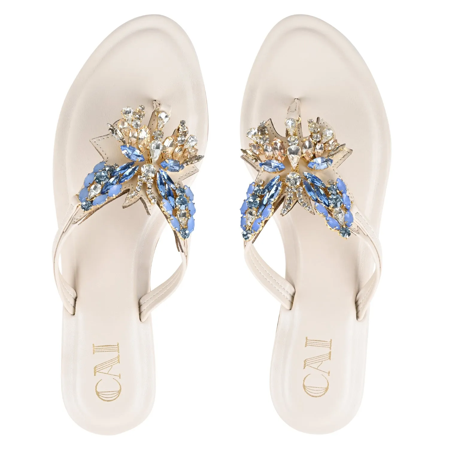 Butterfly Beige Flats