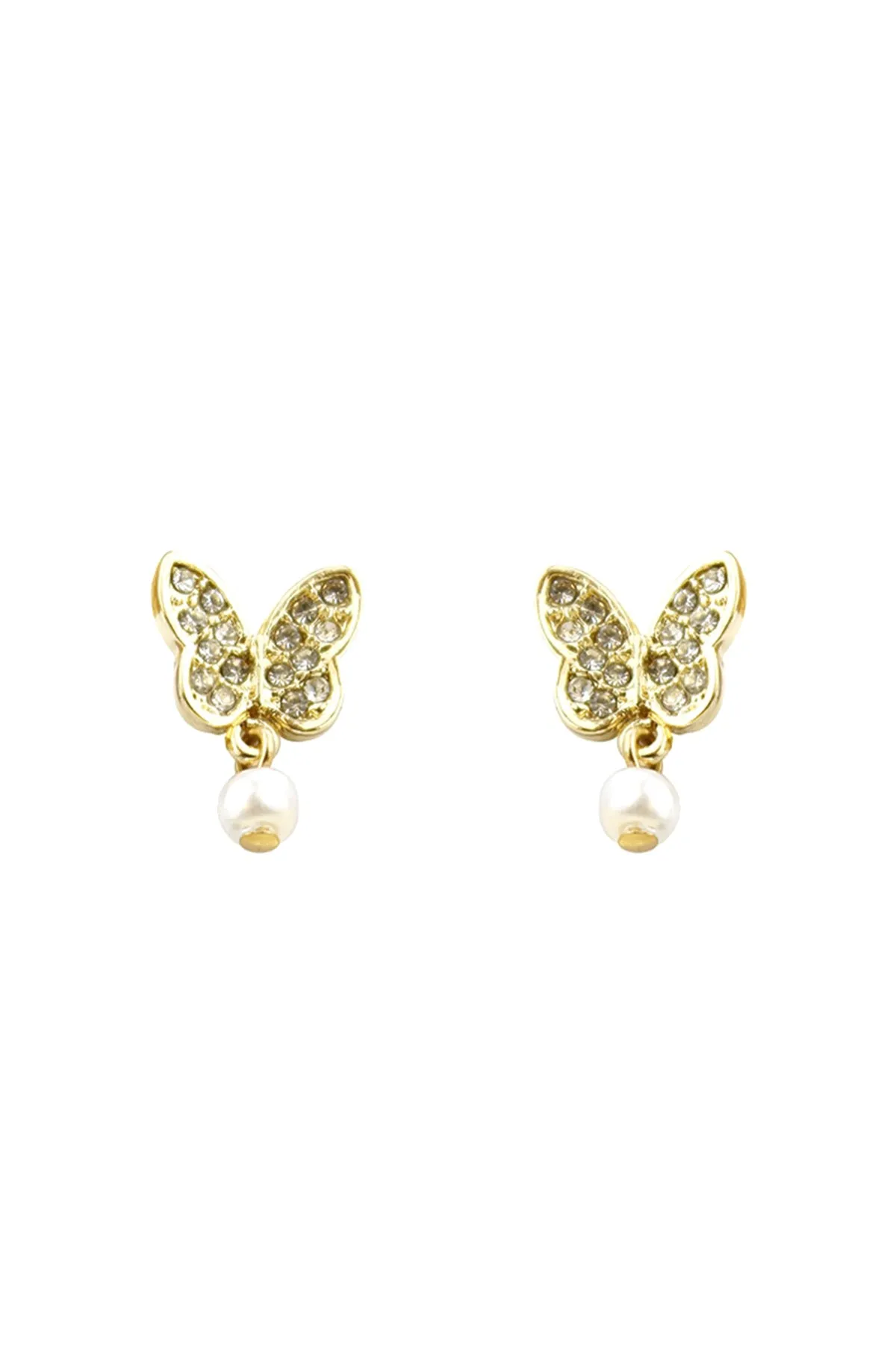BUTTERFLY PEARL DANGLE EARRINGS