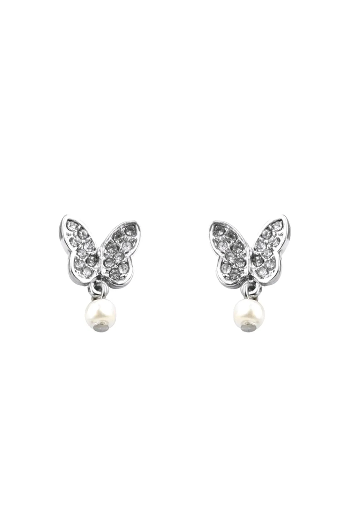 BUTTERFLY PEARL DANGLE EARRINGS