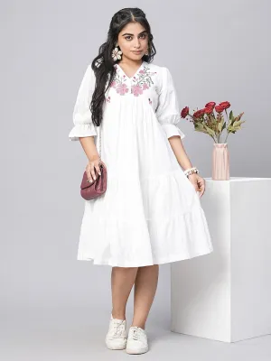 Buy White Cotton Ethnic Dress for women online in India - Zola