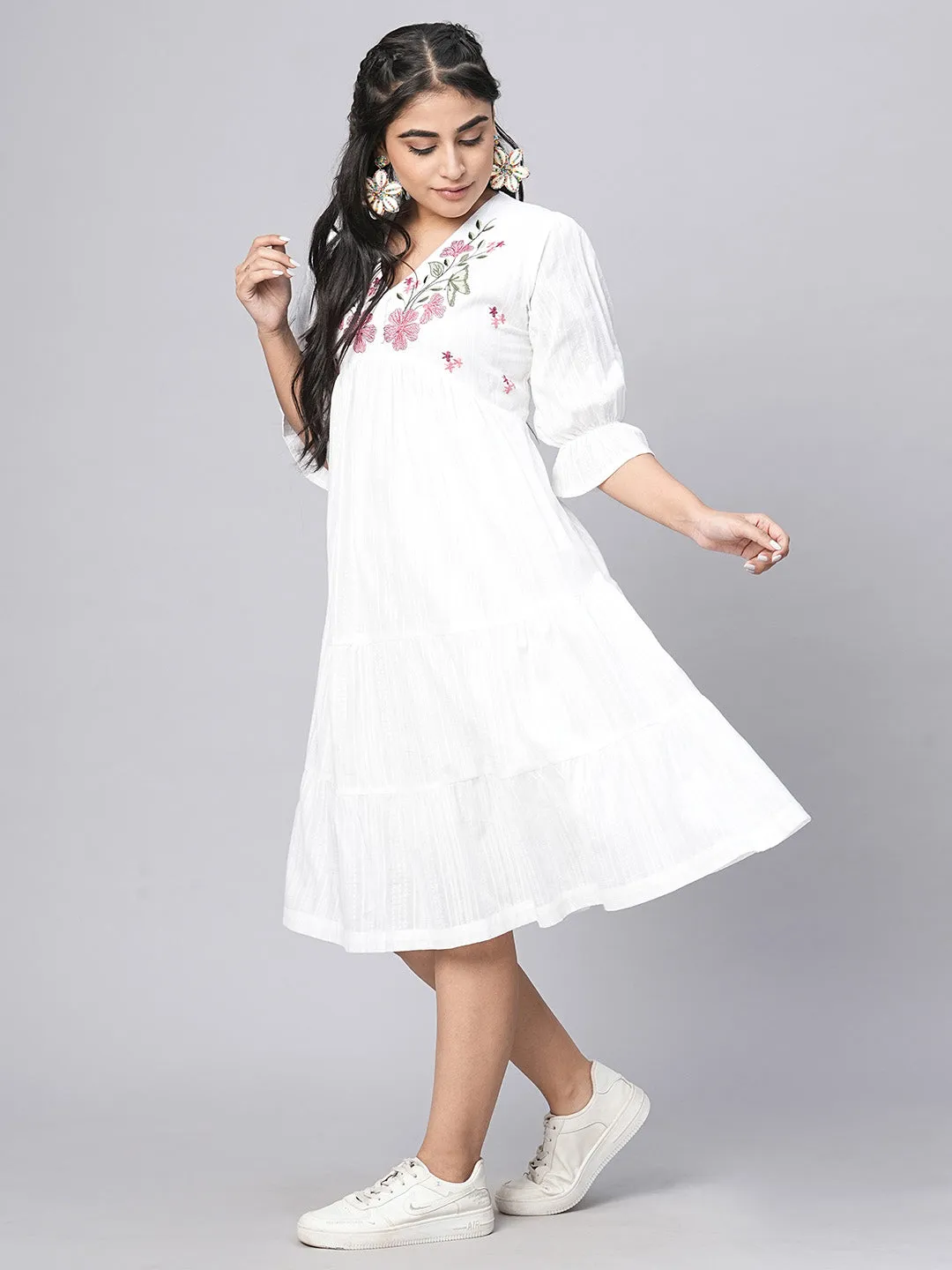 Buy White Cotton Ethnic Dress for women online in India - Zola