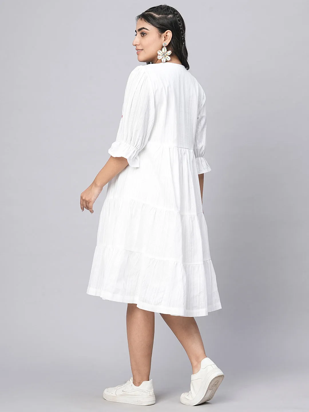 Buy White Cotton Ethnic Dress for women online in India - Zola